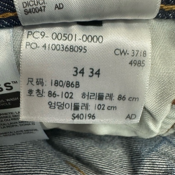 Levi’s Men’s Size 34 x 31 Classic 501 Button Fly Straight Leg Dark Wash Jeans - Picture 11 of 15